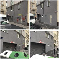 Graffiti Entfernung von Hausmauer