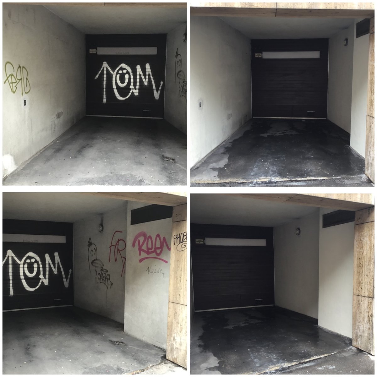 Graffiti entfernen von Garageneinfahrt