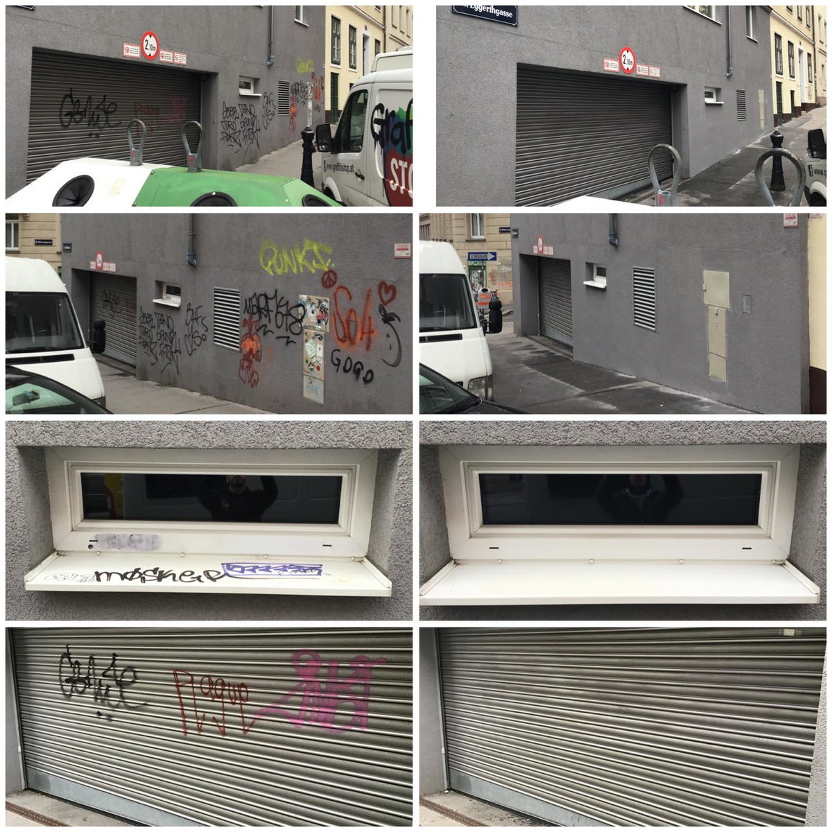 Graffiti entfernen von Garagentoren